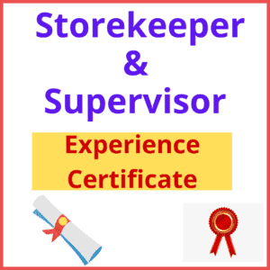 storekeeper experience certificate